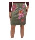 Mini skirt suede print floral ethnic 101 idées 0360W store uk