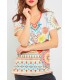 camiseta top encaje verano floral etnica talla grande 101 idées 467YL ropa